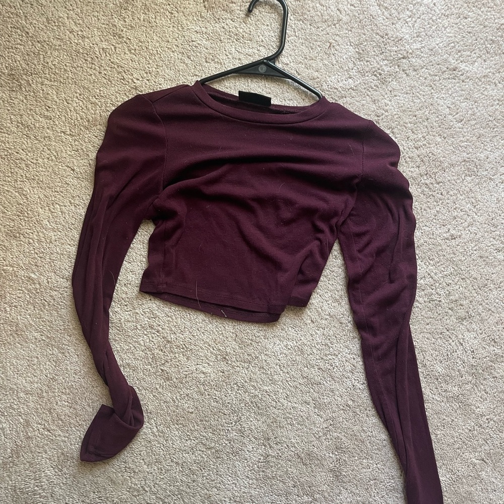 Vici boutique cropped long sleeve shirt size medium